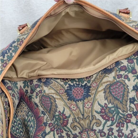 Hartman Vintage Tapestry and Leather Travel Bag Set Train Case and Duffle Bag - Picture 15 of 16
